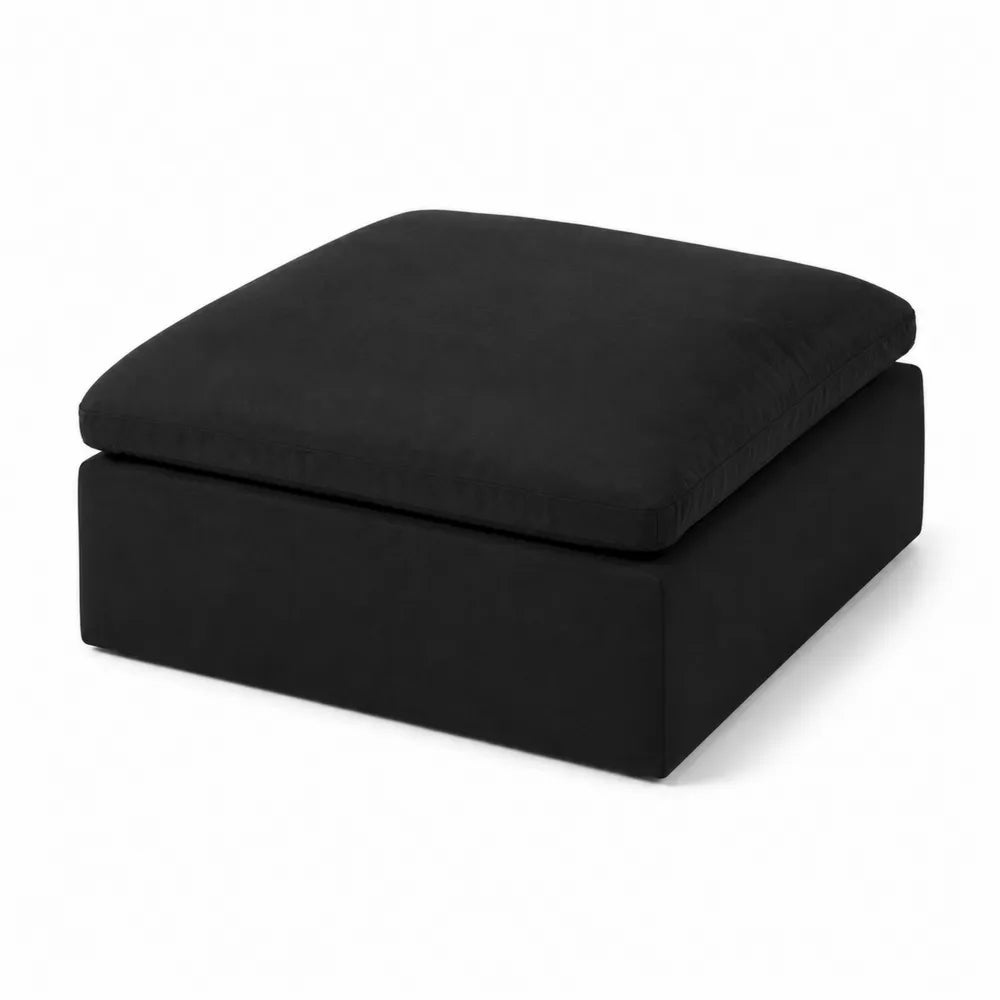 Repose-pieds en tissu noir 90x90x45 cm