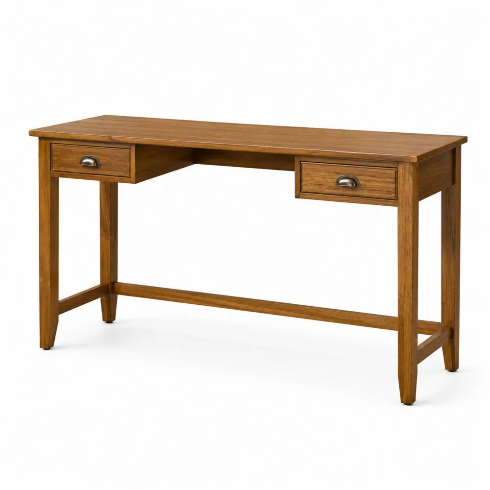 Bureau en bois de chêne avec deux tiroirs 120x50x75 cm