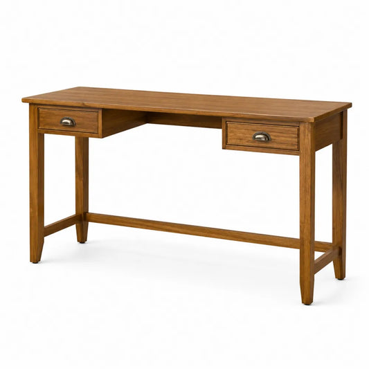 Bureau en bois de chêne avec deux tiroirs 120x50x75 cm